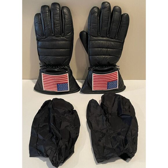 3M Thinsulate Motorcycle‎ Riding Winter Weather Leather Gloves W/Covers Large